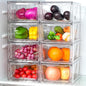 8Pack Clear Stackable Kitchen Storage Organizer,Pantry Organizers and Storage,Foods Organizer Bins with Handles, Easily Assemble for Bathroom, Kitchen, Refrigerator, Pantry, Cabinet, Closet