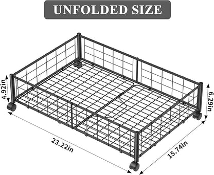 Hleelomi Under Bed Storage with Wheels, 360° Rotating, No-Assembly Underbed Storage Containers, 1 PACK