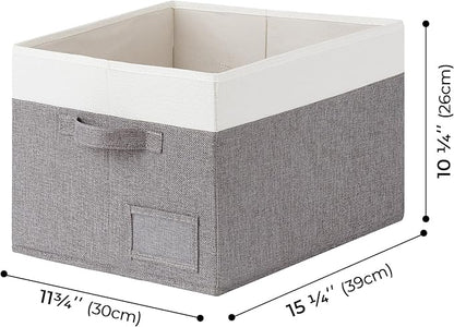 GRANNY SAYS Storage Baskets for Shelves, Fabric Storage Bins for Clothes, Closet Organization Bins, Collapsible Storage Bins with Handles, Decorative Storage Box, Large, 3-Pack
