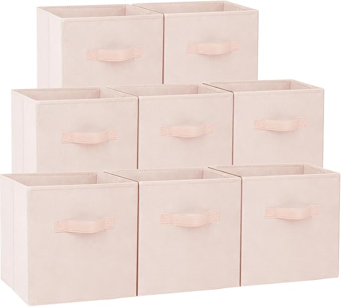 Criusia Storage Cubes - 13 Inch Heavy Duty Fabric Storage Bins for Shelves Closet Cube Organizer - 8 Pack Collapsible Cube Storage Bins Baskets for Clothes Blankets Toys - Nursery Organization