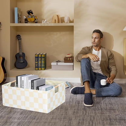 Storage Bin for Shelves Rectangle Closet Baskets Foldable Box with Handles, Gray Storage Bins, Storage Boxes for Home Office Car Dormroom