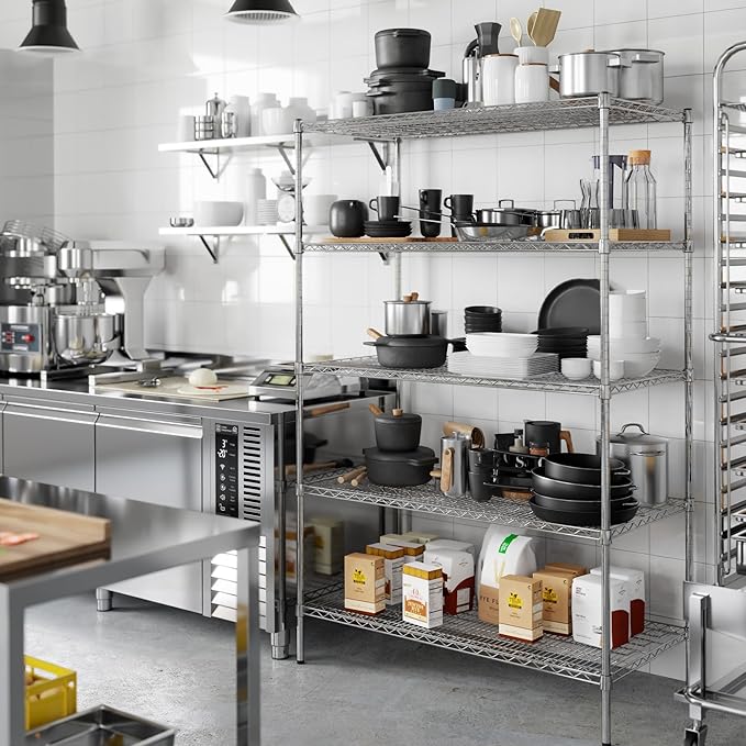 24" Deep x 48" Wide x 74" Height Wire Shelving Kit | 5-Tier | NSF Commercial Storage Rack Unit