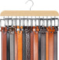 Belt Hanger for Closet Max 42 Belts, Sturdy Wood Belts Rack Closet Accessories with 14 Hooks Belt Organizer for Men Organizers and Storage -Wood 1 Pack