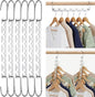 HOUSE DAY Space Saving Hangers for Clothes 6 Pack, Heavy Duty Hanger Organizer | 30 Lbs Capacity |, Metal Magic Hanger, Sturdy Multi Hangers, Closet Space Saver Closet Organizers and Storage