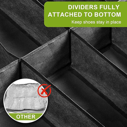 homyfort Shoe Organizer Under Bed, Fits 32 Pairs, Under bed Shoe Storage Boxes with Study Handles and Clear Cover, zapateras organizer for shoes, set of 2