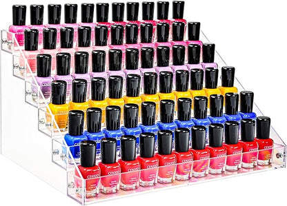 Organizer Rack Stand Holder Large Capacity Acrylic Clear 6 Layers for Nails Polish Essential Oil Lipstick Sunglasses