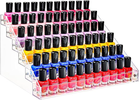 Organizer Rack Stand Holder Large Capacity Acrylic Clear 6 Layers for Nails Polish Essential Oil Lipstick Sunglasses