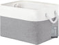 Large Storage Baskets- 15x11x10 inch Storage Bins for Shelves and Closet Organizing, Foldable Fabric Bin for Home Organization Clothes and Laundry (1-Pack, White&Gray)