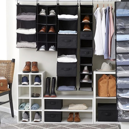 Household Essentials 10 Pocket Hanging Shoe Closet Organizer with Hooks