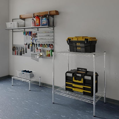 21" Deep x 30" Wide x 34" Height Wire Shelving Kit | 2-Tier | NSF Commercial Storage Rack Unit