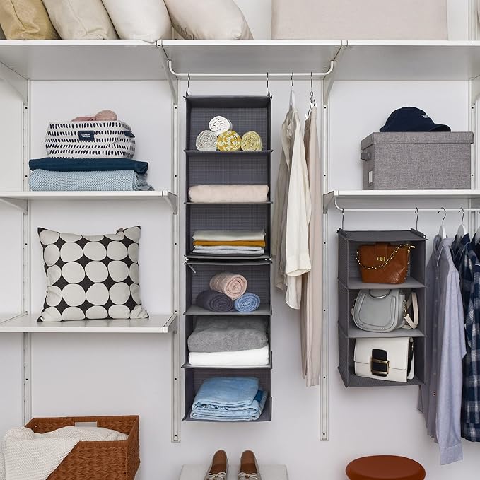 GRANNY SAYS Bundle of 2-Pack Hanging Clothing Organizer & 1-Pack Hanging Storage Shelves