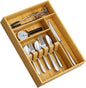 Yofidra Bamboo Silverware Organizer, 16.3″x12.24″x2.6″ Kitchen Utensil Drawer Organizer, Silverware Tray for Drawer with Fixed Slots for Spoons, Forks & Knives, Natural