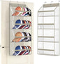 AOODA Clear Over the Door Hat Racks for Baseball Caps, Hold 48 Caps Hat Storage Organizer for Closet Wall, Deep Pockets Hanging Snapback Holder Shelves with 3 Hooks, Grey