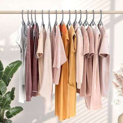 NEATERIZE Thick Heavy Duty Hangers - Grey Plastic Clothes Hangers 12 Pack - Great for Coat Hanger, Jackets Jeans & Suit Hanger for Closet - New Apartment Essentials Percheros Ganchos para Colgar Ropa