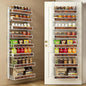 8 Tier Over The Door Pantry Orangizer 2 IN 1 Wall Mounted or Hanging Spice Rack with Adjustable Wood Basket,Heavy Duty Seasoning Storage Shelf for Kitchen Pantry and Bathroom