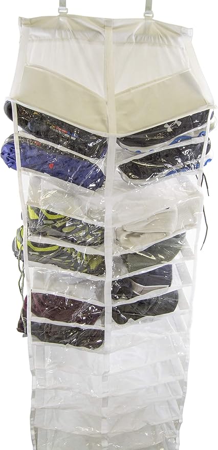 SciencePurchase Hanging Shoe Organizer with 30 Compartments - 60" Tall and 21.5" Wide, Hangs over Door