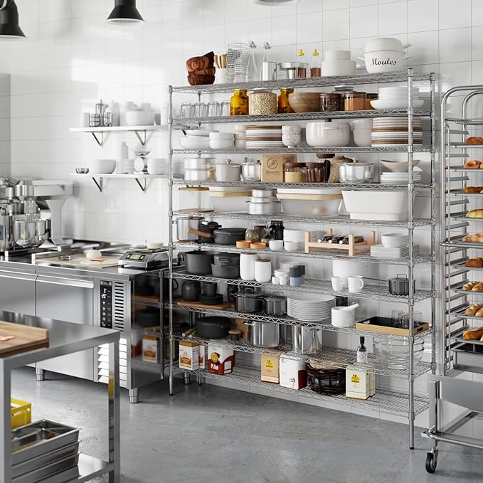 14" Deep x 72" Wide x 86" Height Wire Shelving Kit | 10-Tier | NSF Commercial Storage Rack Unit