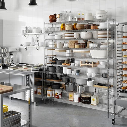 14" Deep x 72" Wide x 86" Height Wire Shelving Kit | 10-Tier | NSF Commercial Storage Rack Unit