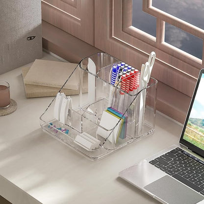 Ettori APLOP Makeup Organizer Tray, 6-Compartment Vanity Makeup Organizer for Jewelry, Hair Accessories, Bathroom Counter or Dresser
