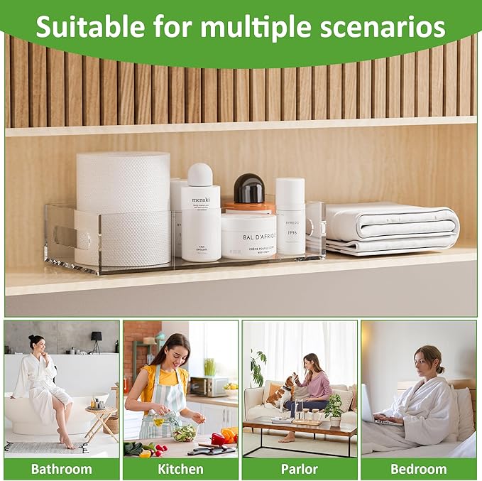 Clear Toilet Basket Tank Tray, Acrylic Bathroom Basket, Back of Toilet Organizer for Paper Storage, Anti-slip and Moisture-proof
