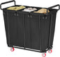 Gewudraw Large laundry hamper with Wheels, 360L 3 Bag Big Rolling Laundry Hamper Sorter Cart, Extra Large Laundry Clothes Hamper, Heavy Duty Laundry Basket Organizer for Laundry Room,Bathroom,Black