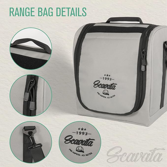 SCAVATA Large Hat Bag for Baseball Caps, Hat Organizer Bag for Traveling & Moving, Storing Snapback Cap, Portable Hat Carrier Holder Case for 12-16 Caps (Grey)