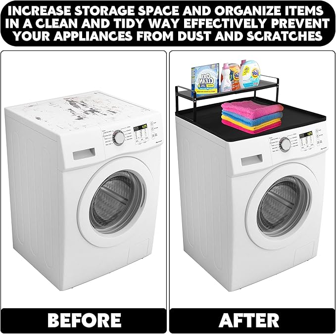 BALAPET Washer and Dryer Countertop with Non-Slip and Laundry Room Shelf Mat Universal Front Load Washer and Dryer Countertop Kit with Storage Space for Laundry Room Organization(14.2x8.6x7in)