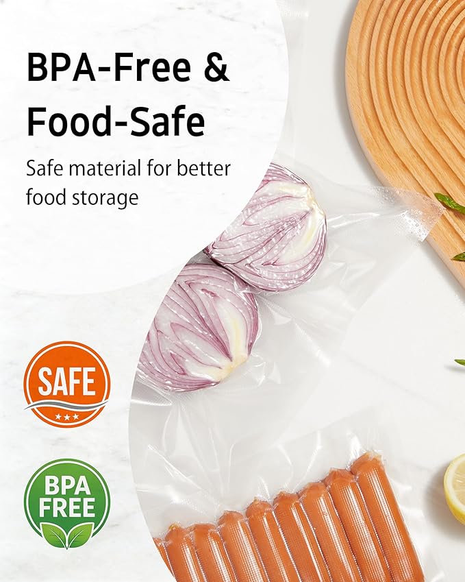Syntus 150 Count Vacuum Sealer Bags, 20 Gallon 11" x 16" and 80 Quart 8" x 12" and 50 Pint 6" x 10" for Seal a Meal, BPA Free Heavy Duty Precut Bags, Food Vac Bags for Storage, Meal Prep or Sous Vide