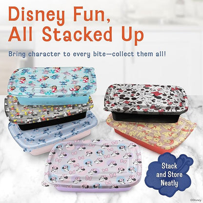 Best Brands Disney Meal Prep Containers - 20-Piece Reusable Food Containers with Lids - Freezer, Microwave & Dishwasher Safe - Featuring Mickey & Minnie, Lilo & Stitch - 33.8 Oz To Go Food Containers