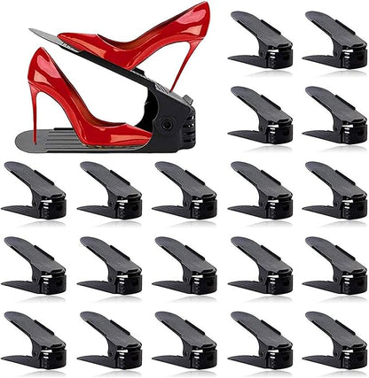 20pcs Shoe Organizers, Adjustable Height Shoe Stand, Simple Shoe Rack, Sort Shoes Inside Wardrobe, Suitable for Women and Men, Space Saving (Nergo)