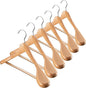 ZOBER 6 Pack High-Grade Wooden Suit Hangers for Men, Wide Shoulder Hangers with Non Slip Pants Bar, Smooth Finish, Holds Upto 20lbs, 360° Swivel Hook, Jacket Hanger, Heavy Duty Wide Hanger for Closet