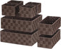 Posprica Woven Baskets, Storage Baskets for Organizing (Set of 8), Cube Baskets Bin Container Matching Storage Boxes Organizers for Pantry, Office, Shelves, Media-room