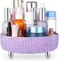 Honeydak Purple Bling Perfume Makeup Organizer Bling Mother's Day Nurse Day Gifts for Women Bathroom Organizers and Storage 360 Rotating Makeup Organizer for Countertop(Resin Stone)
