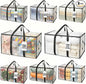 ClearSpace Heavy Duty Moving Bags or Storage Bags – Clear Storage Bins with Lids, Large Moving Boxes with Backpack Straps & Zippers – Packing Bags & Moving Supplies for College Dorm- 8 Pack
