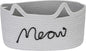 Sea Team Cat Toy Basket with Handles, 16.5 x 11 x 7 Inches, 4.4 Gallons Large Cotton Rope Storage Bin, Box, Shelf Organizer for Pet Chew Toys, Foods, Grey Meow