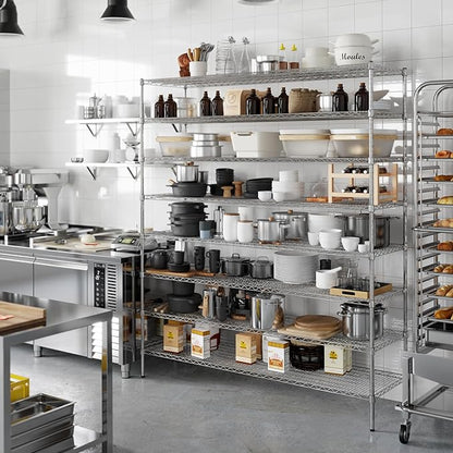 21" Deep x 72" Wide x 86" Height Wire Shelving Kit | 8-Tier | NSF Commercial Storage Rack Unit