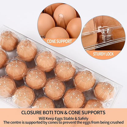 110 pc clear plastic Egg Cartons Cheap Bulk, (3 * 6) 18grid Reusable Eggs Carton Bulk, clear Large egg cartons,It Can Hold 2.3 oz of eggs Perfect for Family, Farm, Markets.(3 * 6)