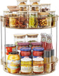 LAMU 12inch 2 Tier Lazy Susan Turntable Organizer Rotating Spice Rack Organization for Cabinet, Kitchen, Pantry, Countertop, Bathroom, Vanity, Medicine Cabinet Organizer, Amber