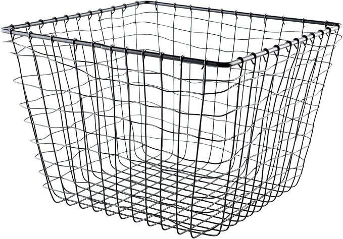 G.E.T. WB-305-MG Heavy Duty Iron Wire Utility Storage Bin/Basket, Square, 11" x 11" x 8"
