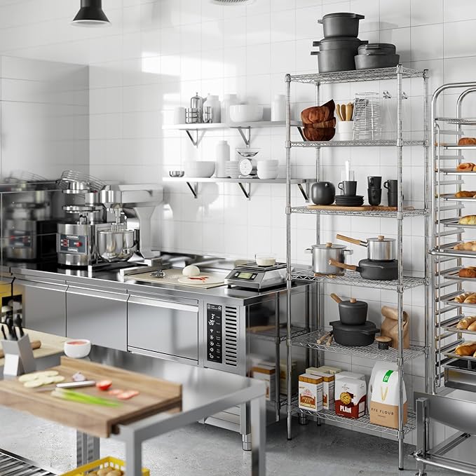 14" Deep x 30" Wide x 86" Height Wire Shelving Kit | 6-Tier | NSF Commercial Storage Rack Unit