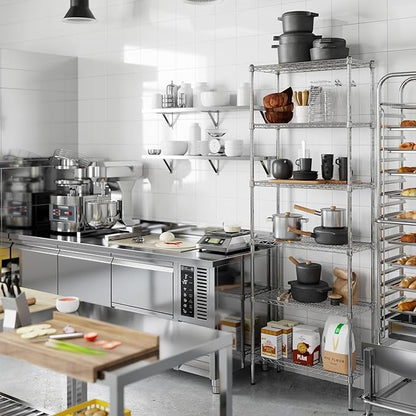 14" Deep x 30" Wide x 86" Height Wire Shelving Kit | 6-Tier | NSF Commercial Storage Rack Unit