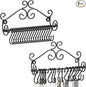 MyGift Necklace Holder Wall Mount, Set of 2 Jewelry Organizer - Black Metal Scrollwork Design Necklace Hanger Jewelry Display Storage Rack with 20 Hanging S-Hooks
