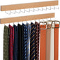 ZEDODIER 2 Pack Wodden Tie Hanger Wall Mounted, Space Saving Belt Organizer for Man with 24 180° Rotating Hooks, Space Saving Belt Storage Holder, Natural
