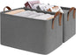 CHICVITA Storage Baskets for Shelves, 19" x 13" x 11" Fabric Storage Bins with Metal Frame Handles, Extra Large Closet Storage Baskets for Organizing, Gray, 2-Pack