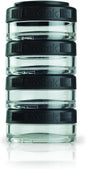 BlenderBottle GoStak Twist n' Lock Storage Jars, 40cc 4-Pak, Black