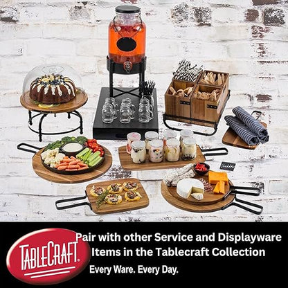 Tablecraft Industrial Collection Glass Beverage Dispenser, 2 gal, Includes Ice Core & Infuser, 8x10x12.75, Chalkboard Necklace