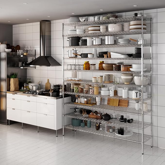 18" Deep x 72" Wide x 96" Height Wire Shelving Kit | 10-Tier | NSF Commercial Storage Rack Unit