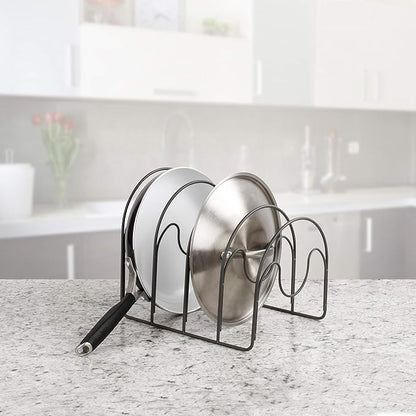 Spectrum Diversified Arc Lids for Pots & Pans, Storage & Organization, in-Cabinet Skillet & Bakeware Organizer, Sturdy Steel Kitchen Cupboard Organi, Medium, Industrial Gray (A50176)