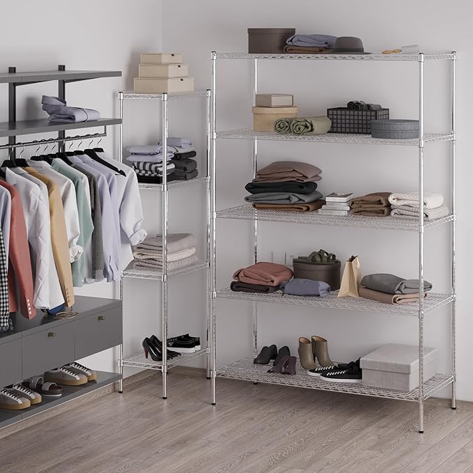 24" Deep x 54" Wide x 86" Height Wire Shelving Kit | 5-Tier | NSF Commercial Storage Rack Unit