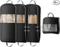 DIMJ 4 Pack 43" Space Saving Garment Bags for Hanging Clothes With Compression Zipper Carry Handles and Window, Washable Suit Bag for Dress, Clothes, Coats, Down Jacket, Closet, Moving, Travel